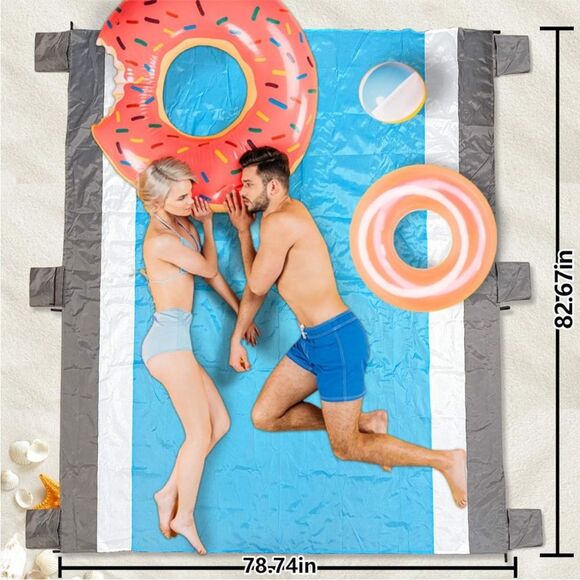 New New oversized beach and picnic blanket 79x83” - Picture 2 of 7